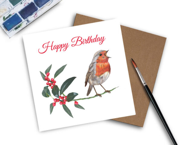 robin birthday card
