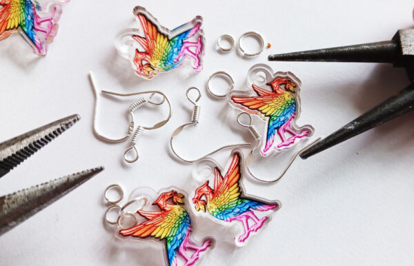 Liverpool Pride Rainbow Liver bird Earrings - Image 6