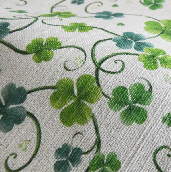 Irish Shamrock linen fabric