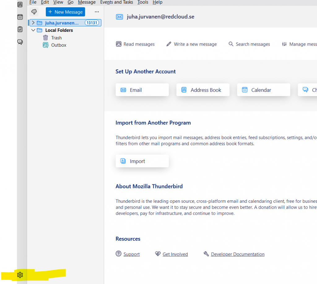 Konfigurera Mozillla Thunderbird och OWL for Exchange mot molntjänsten rCloud Office