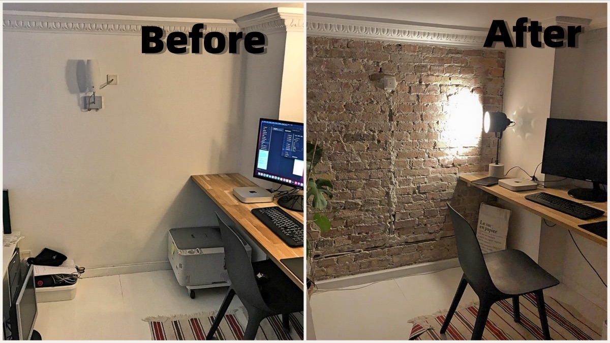 DIY Brick Wall - redesigndiy.com