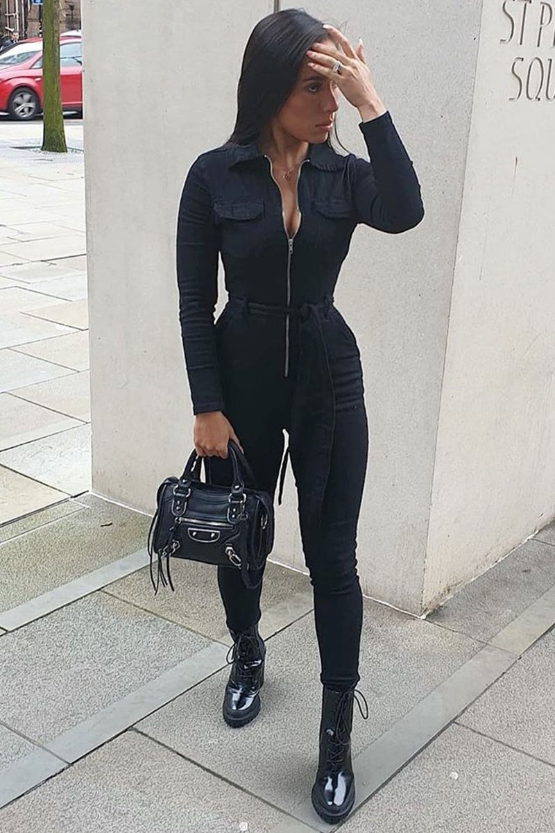 black jumpsuit denim