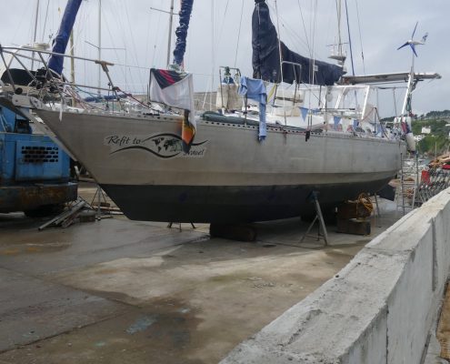 Anixi in der Bootswerft Cornwall
