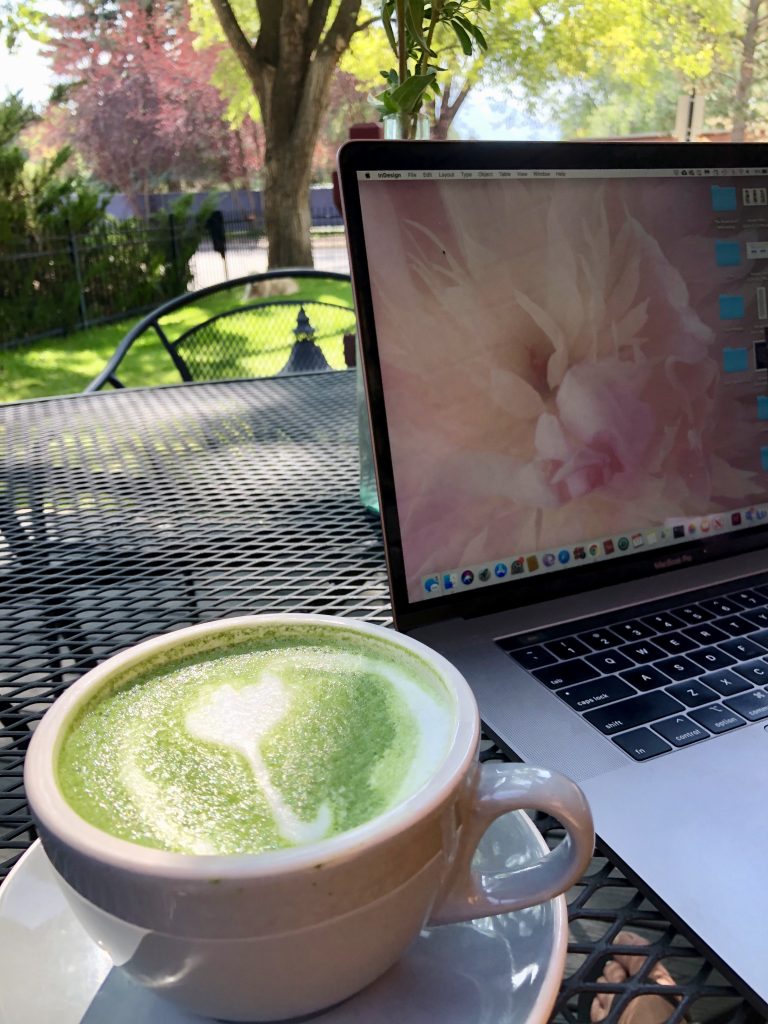 Matcha latte at a local Coffee House in Carbondale.
