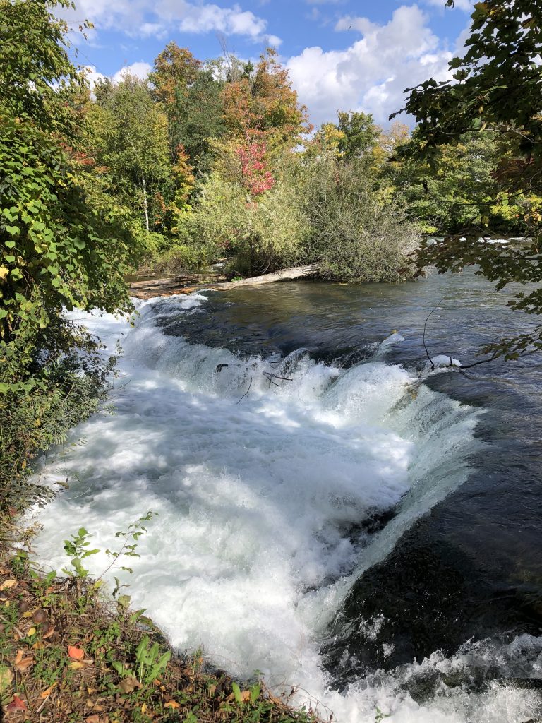 Rapids and fall foliage at Three Sister Island