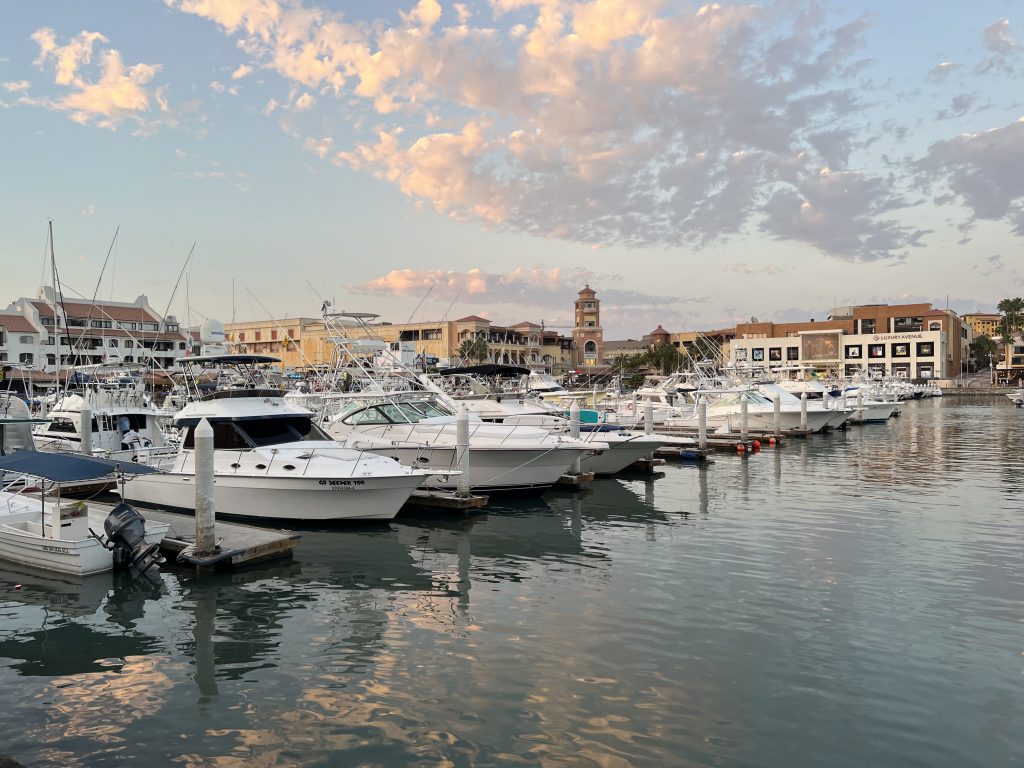 The Marina in Cabo San Lucas at sunset
