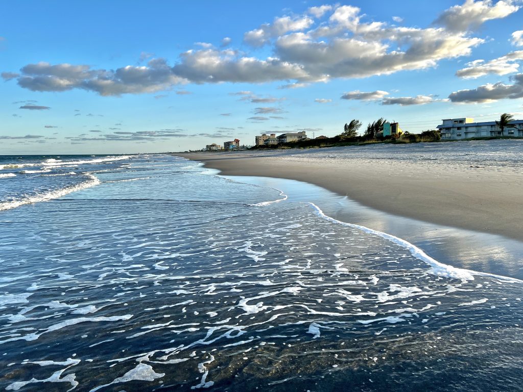 The beach by our apartment in Cocoa Beach