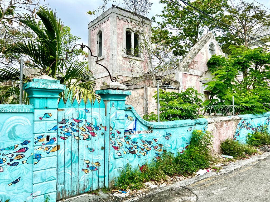 Old, colorful building in Nassau