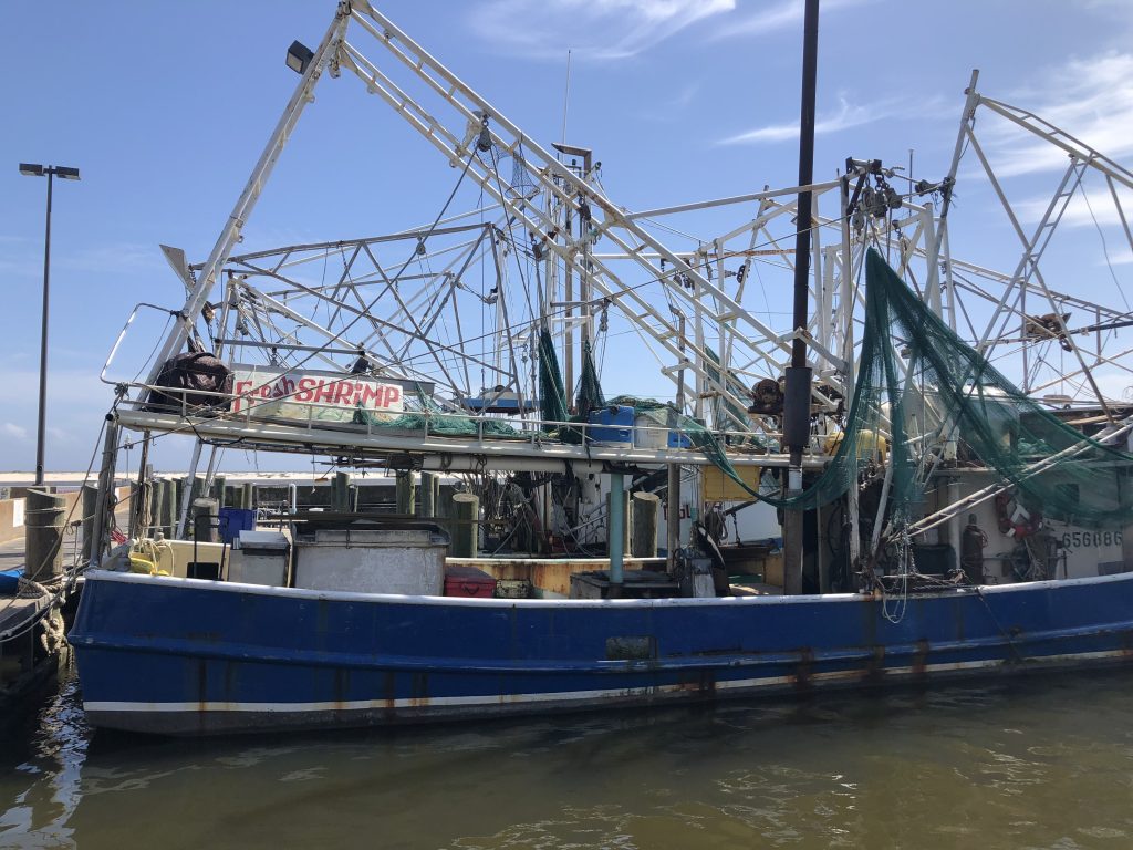 Shrimping boat in Biloxi harbor