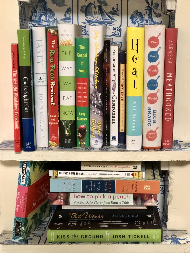 Shelfs of cook books for managing brain fog and decisions fatigue 
