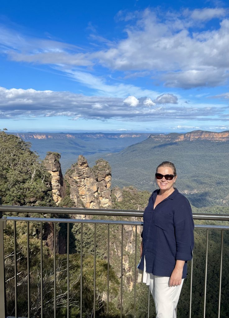 Me at a view point overlooking the Three Sisters rock formation