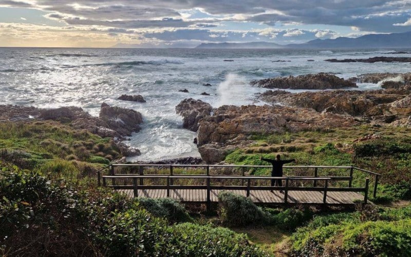 Udsigt ved De Kelders, Gansbaai, Sydafrika