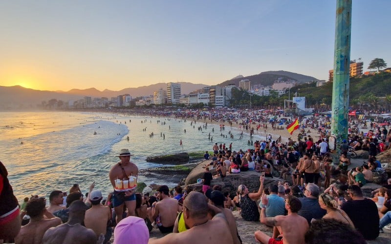 Solnedgang ved Ipanema stranden