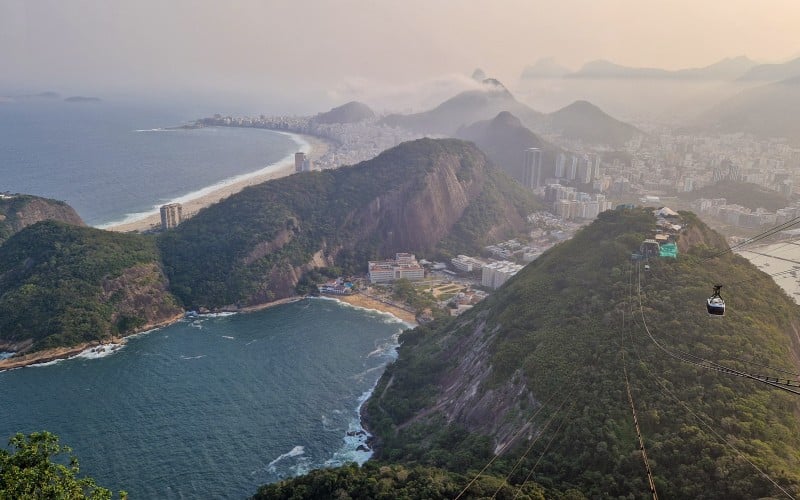 Udsigten fra Sukkertoppen i Rio de Janeiro Brasilien