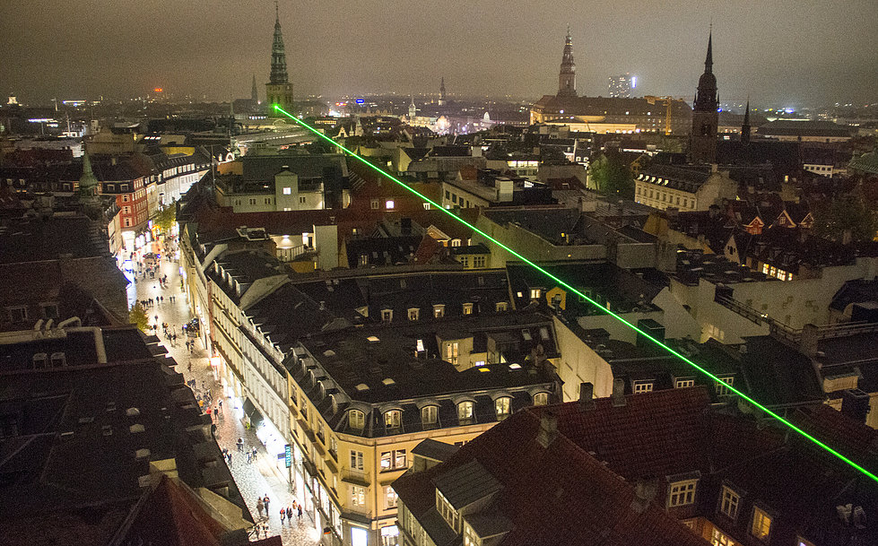 Laser over Kbh. under Copenhagen Light Festival