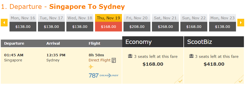 flypris sin-syd 1340 - sgd 168