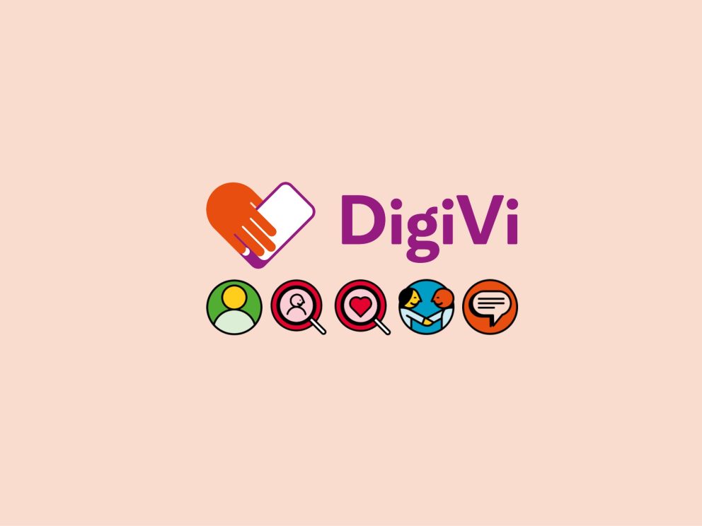 Digivi-logotypen, samt ikoner för olika delar av DigiVi
