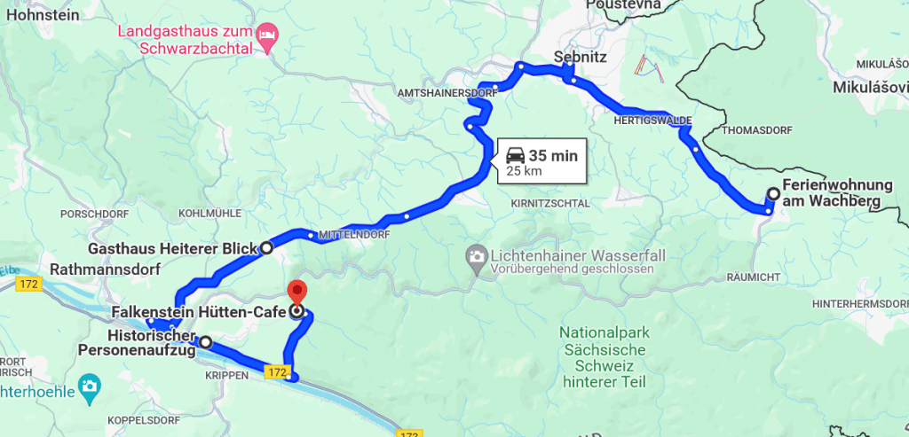 Tourmap -
Schrammsteine und den historischen Personenaufzug