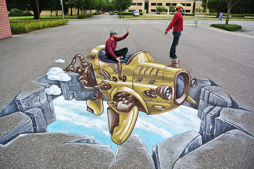 3D Streetpainting  Art Project in Grindsted, Denmark