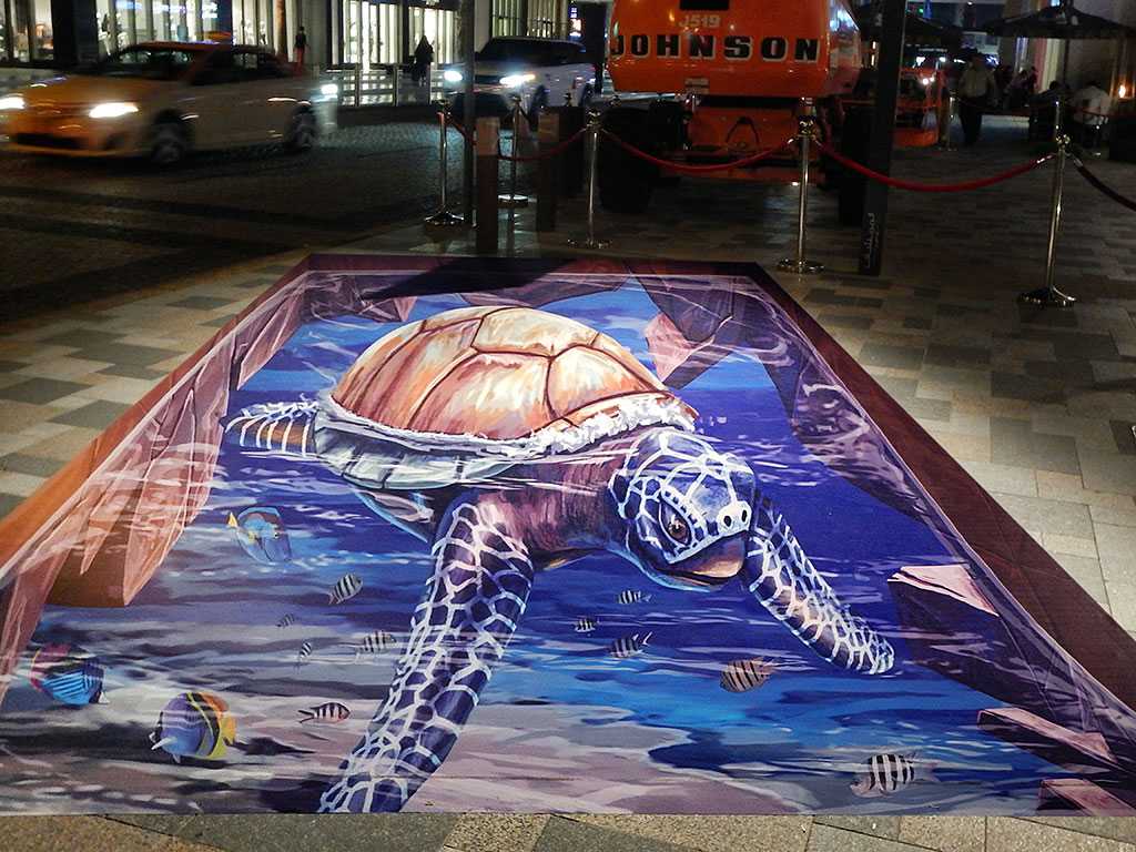 3d-streetpainting-3d-turtle-2-remko-van-schaik-3d-streetart-festival-dubai-canvas-2016-3