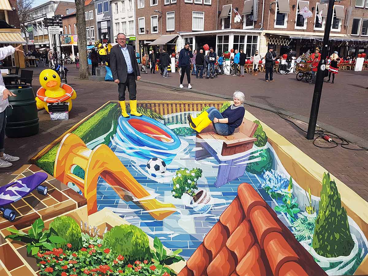 3D Streetpainting for Waterschap Rivierenland, Tiel