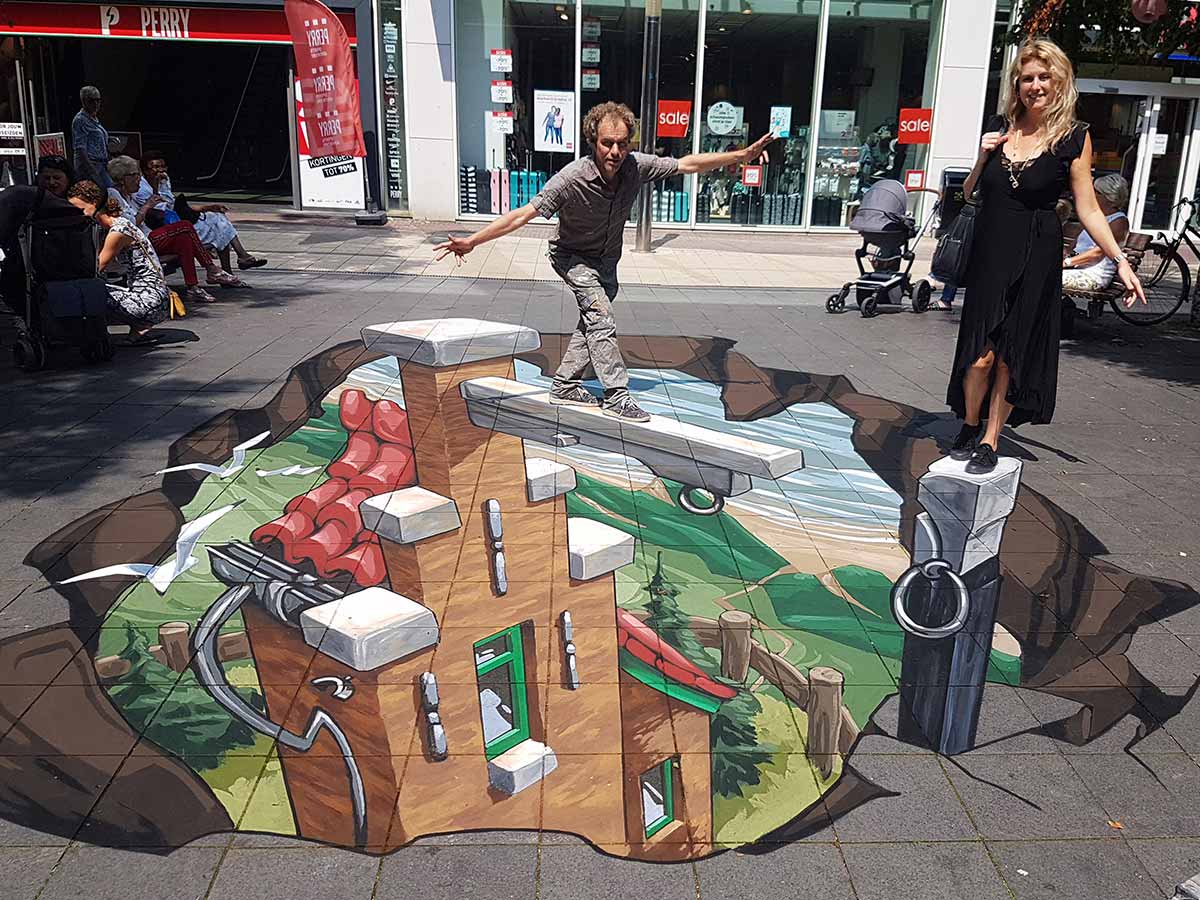3D Streetpainting at Shopping Centre In de Bogaard, Rijswijk