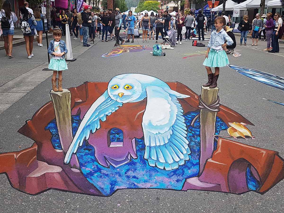3D Streetpainting at PNW-Chalkfestival, Redmond USA 2019