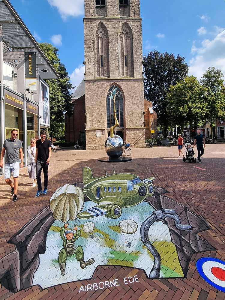 3D Streetpainting Airborn herdenking Ede