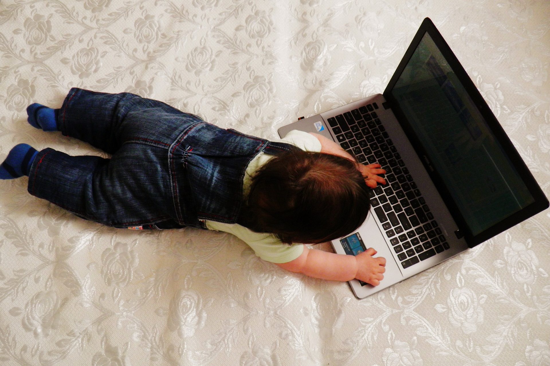 Baby and laptop