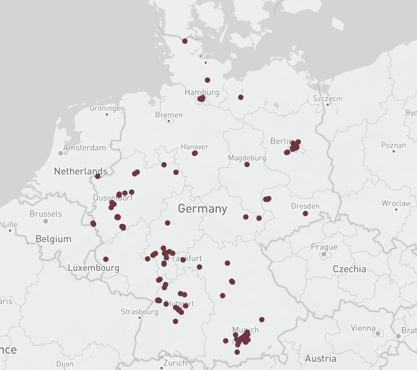 Map of German Venture Capital Investors