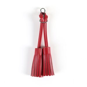 Bag charm tassel wine red