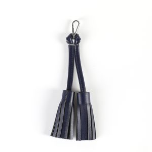 Bag charm tassel navy blue