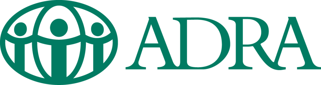 Green logo with the text ADRA