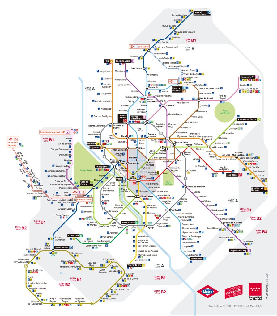 Mapa de metro de Madrid 