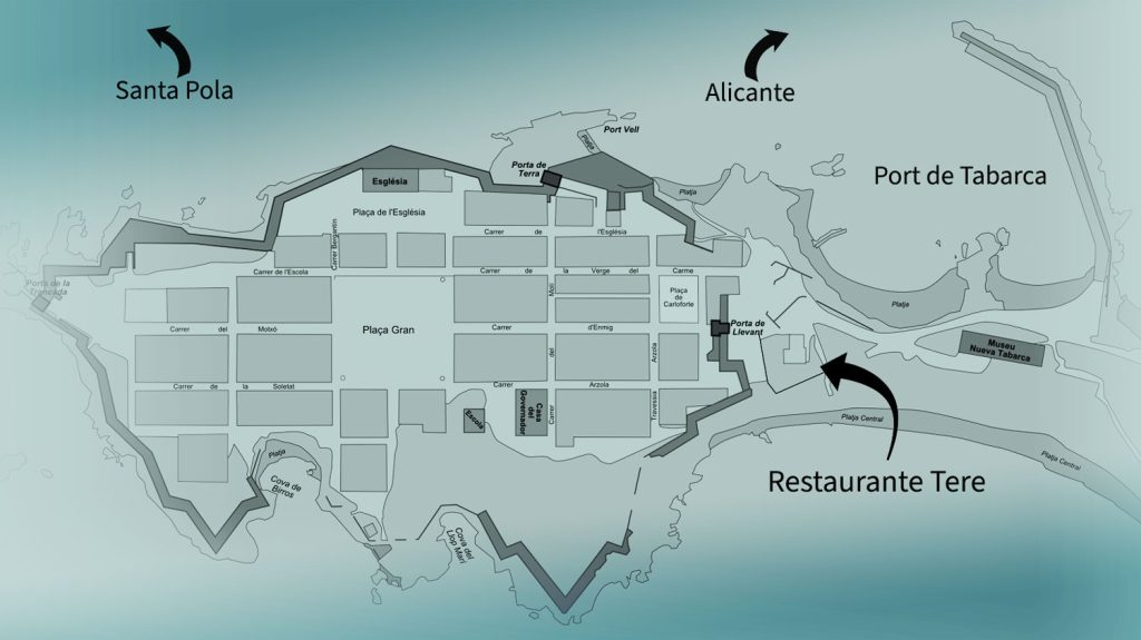 Mapa de la isla de Tabarca