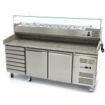 Kjølebenk pizzabord | 580liter | 2 dører + 7 skuffer | B2020xD800xH1000mm | Maxima | MAX0CW | 09400210 | 105503