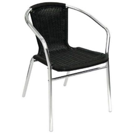 Aluminium stol rotting sort | pakke med 4 stk | Setehøyde 45 cm | B530xD580xH735mm | BOLERO GAS-U507 | HOXEE | 109244