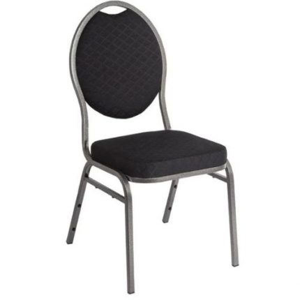 Bankettstol Svart | 4 stk | Sittehøyde 44cm | Med stålramme | 430x530x900(h)mm | Bolero CE142 | HOXWH | 109493