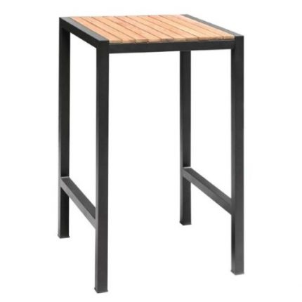 Barbord | Square Steel og Acacia Bar Bord 600mm | Bolero DS155 | HGMAWA | 109382