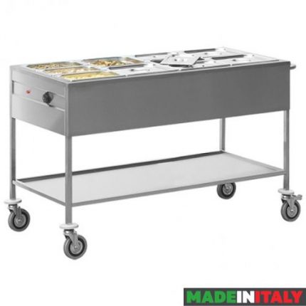 Bain marie vogn | GN4/1x1-200mm | 3kW | B1490xD670xH860mm | EMGA | EMXFBK | 710054