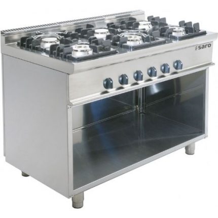 Gass koketopp 6 Bluss | 3 x 4,5 kW (bak) og 3 x 7,5 kW (foran) | B1200xD700xH850mm | SARO Germany | SAREWHA | 423-1025 | 134678