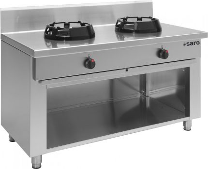 Wok stekebord | China stove | 2X21KW | B1400xD700xH850mm | SARO Germany | SARBDBB | CC/02 | 423-2045 | 141428