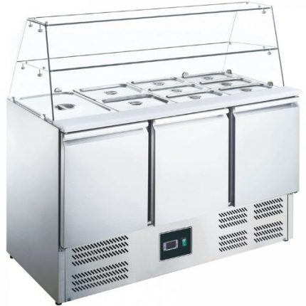 Saladette med glasstopp | B1368xD700xH856/1289mm | SARO Germany | SARC0H | ES 903 G | 465-1090 | 141262