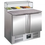 Pizzabenk med glassmonter | granitt | 257L | 2 dører | 1/6 GN | B900xD700xH1180mm | SARO Germany | SAR0CH | 323-1101 | 165694