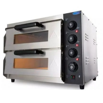 Pizzaovn Dobbel Dekk | Passer 2 x 40cm | 230V/50Hz/1Phase 3000W | B580xD580xH450mm | MAXEKA | 09362155 | 205648