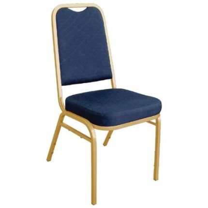 Blå bankettstol med firkantet rygg | 4 stk | Setehøyde 46cm | B440xD450xH895mm | BOLERO | HGXKE | GAS-DL015 | 225327