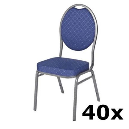 Kantine stol | Stackchair Amsterdam | Blå | 40 stk | Stålramme | LUXUS | MEX-HERMAN-B | HGXKB | 252752