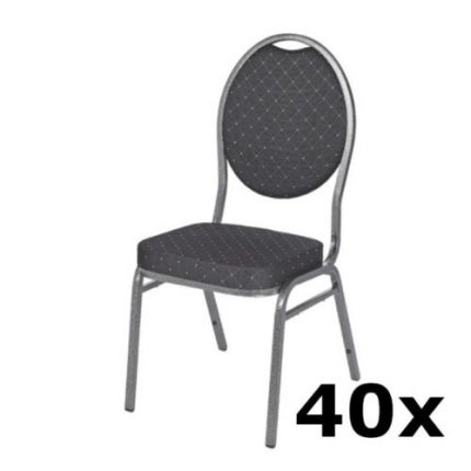 Kantine stol | Stackchair Amsterdam | Svart | 40 stk | Stålramme | LUXUS | MEX-HERMAN-Z | HGXKB | 252762