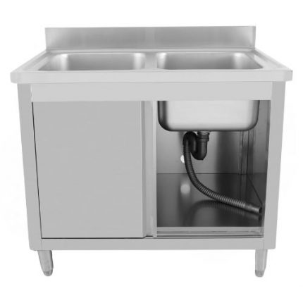 Oppvaskbenk med skap | B1000xD700xH850mm | HORECA MAC-SC-107D | 279377