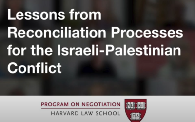 Lessons from Reconciliation Processes for the Israeli-Palestinian Conflict